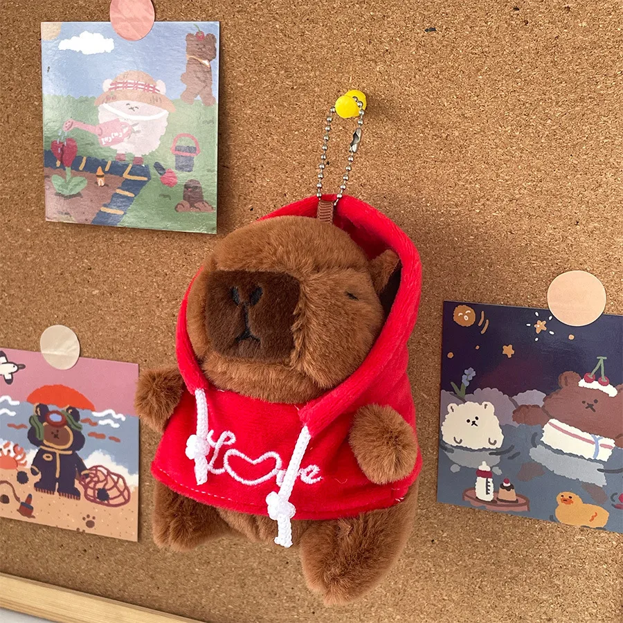 Cute LOVE Sweater Capybara Doll Creative Kappibala Doll Cross-dressing Toys Small Ornaments Keychain Wholesale display picture 17