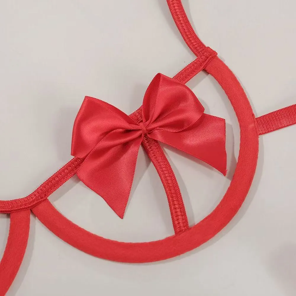 Sexy Underwear New  Foreign Trade Steel Bow Bikini Sexy Hollow Three-point Suit Wholesale Generation display picture 9