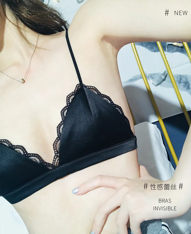 Thin Shoulder Strap Black Small Wrap Bra Beautiful Back Tube Top Sexy Small Bra Stretch Camisole Versatile Underwear Women display picture 20