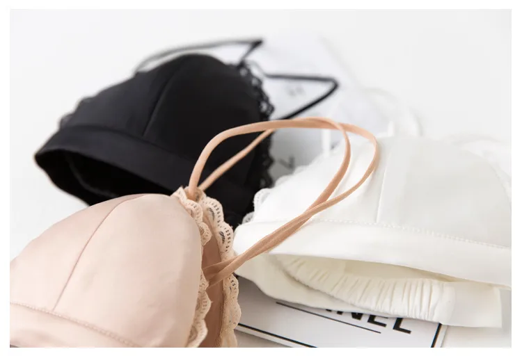 Thin Shoulder Strap Black Small Wrap Bra Beautiful Back Tube Top Sexy Small Bra Stretch Camisole Versatile Underwear Women display picture 21