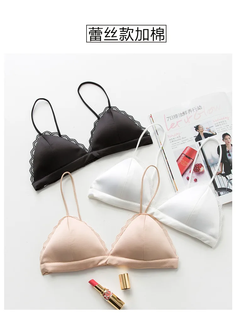Thin Shoulder Strap Black Small Wrap Bra Beautiful Back Tube Top Sexy Small Bra Stretch Camisole Versatile Underwear Women display picture 27