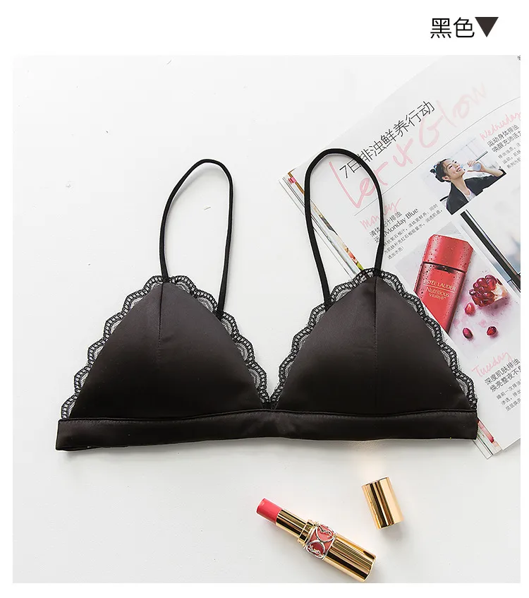 Thin Shoulder Strap Black Small Wrap Bra Beautiful Back Tube Top Sexy Small Bra Stretch Camisole Versatile Underwear Women display picture 28