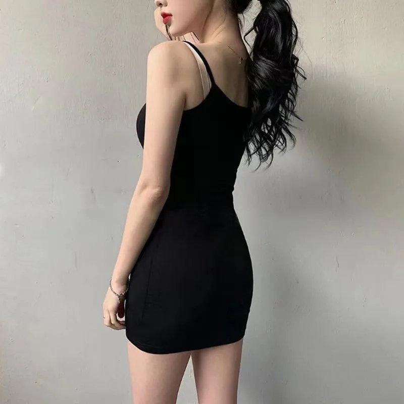 Strappy Hot Girl Vest Dress New Summer Base Skirt  Tight Slim Waist Slimming Long Dress display picture 5