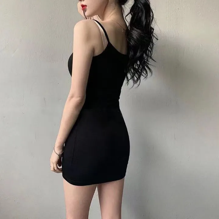 Strappy Hot Girl Vest Dress New Summer Base Skirt  Tight Slim Waist Slimming Long Dress display picture 6