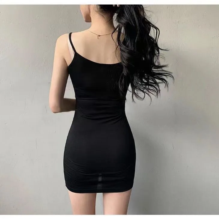 Strappy Hot Girl Vest Dress New Summer Base Skirt  Tight Slim Waist Slimming Long Dress display picture 7