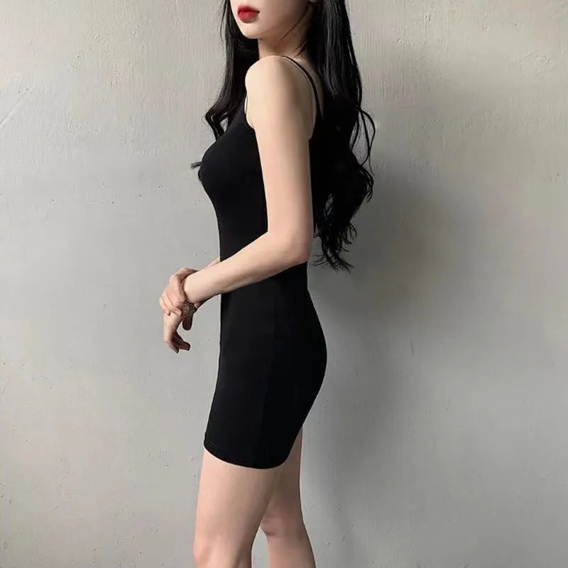Strappy Hot Girl Vest Dress New Summer Base Skirt  Tight Slim Waist Slimming Long Dress display picture 8