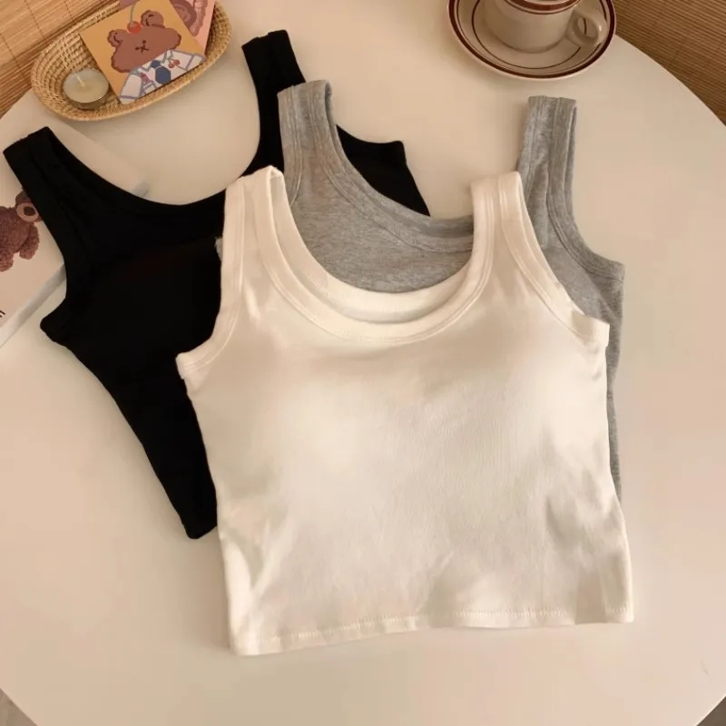 A Generation Of Hair With Chest Pad Vest Women Summer Joker Short Hot Girls Exposed Umbilical Sexy Bottoming Vest Women Wholesale display picture 4