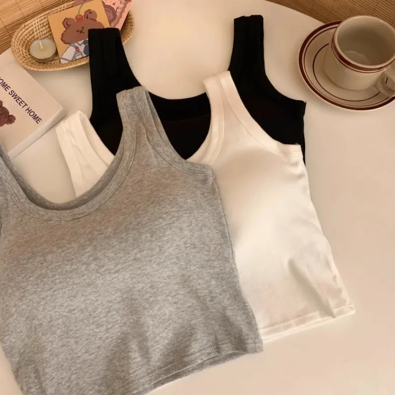 A Generation Of Hair With Chest Pad Vest Women Summer Joker Short Hot Girls Exposed Umbilical Sexy Bottoming Vest Women Wholesale display picture 5