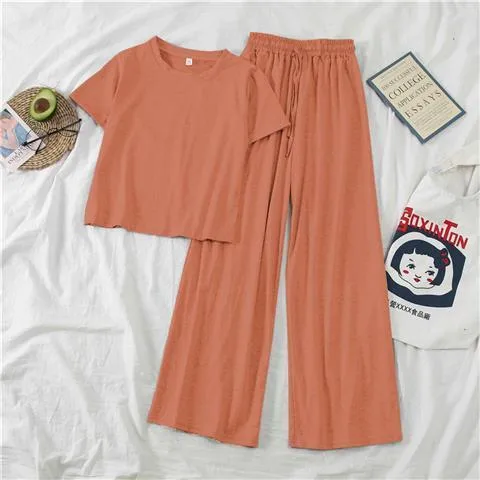 Summer New New-style Online Popular Western-style Tall Suit Women's Hong Kong-style Short-sleeved Wide-leg Pants Casual Two-piece Fashionable Set display picture 2