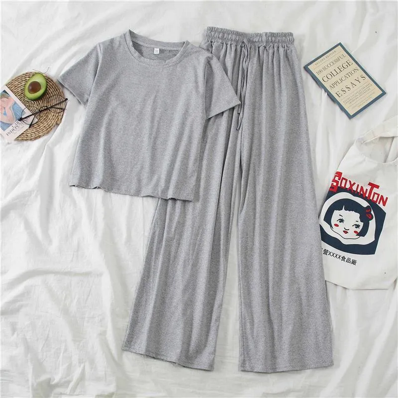 Summer New New-style Online Popular Western-style Tall Suit Women's Hong Kong-style Short-sleeved Wide-leg Pants Casual Two-piece Fashionable Set display picture 4