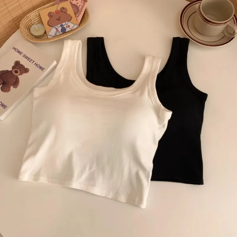 A Generation Of Hair With Chest Pad Vest Women Summer Joker Short Hot Girls Exposed Umbilical Sexy Bottoming Vest Women Wholesale display picture 11