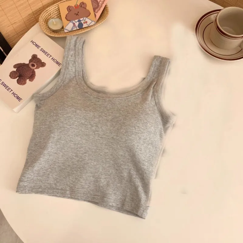 A Generation Of Hair With Chest Pad Vest Women Summer Joker Short Hot Girls Exposed Umbilical Sexy Bottoming Vest Women Wholesale display picture 12