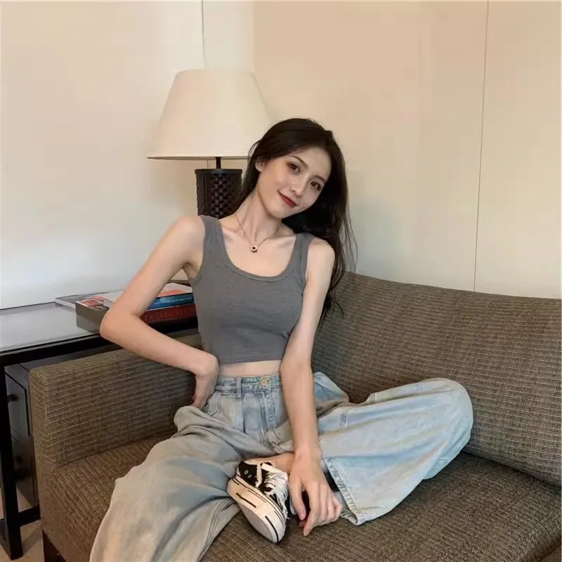 A Generation Of Hair With Chest Pad Vest Women Summer Joker Short Hot Girls Exposed Umbilical Sexy Bottoming Vest Women Wholesale display picture 16