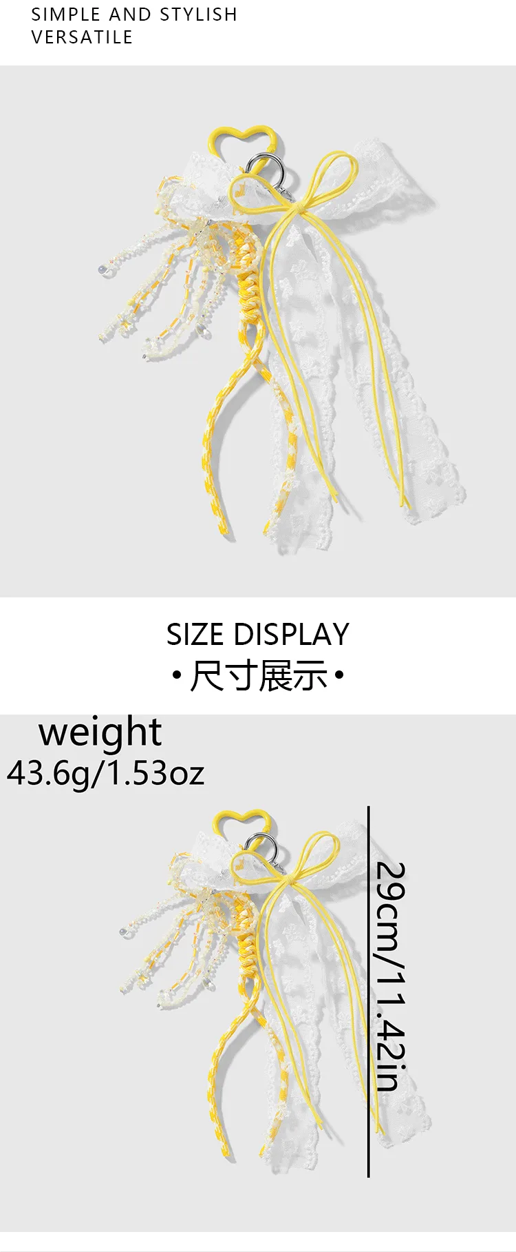 New Ins New Style Exquisite And Sweet Imitation Crystal Beaded Mesh Bow Acrylic Cherry DIY Keychain display picture 3