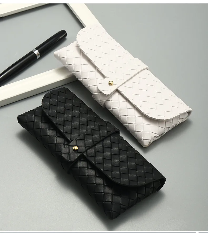 Factory Wholesale Woven Pattern Glasses Box Woven Pattern Nail Buckle Soft Sunglasses Sunglasses Box Can Be Printed LOGO display picture 6