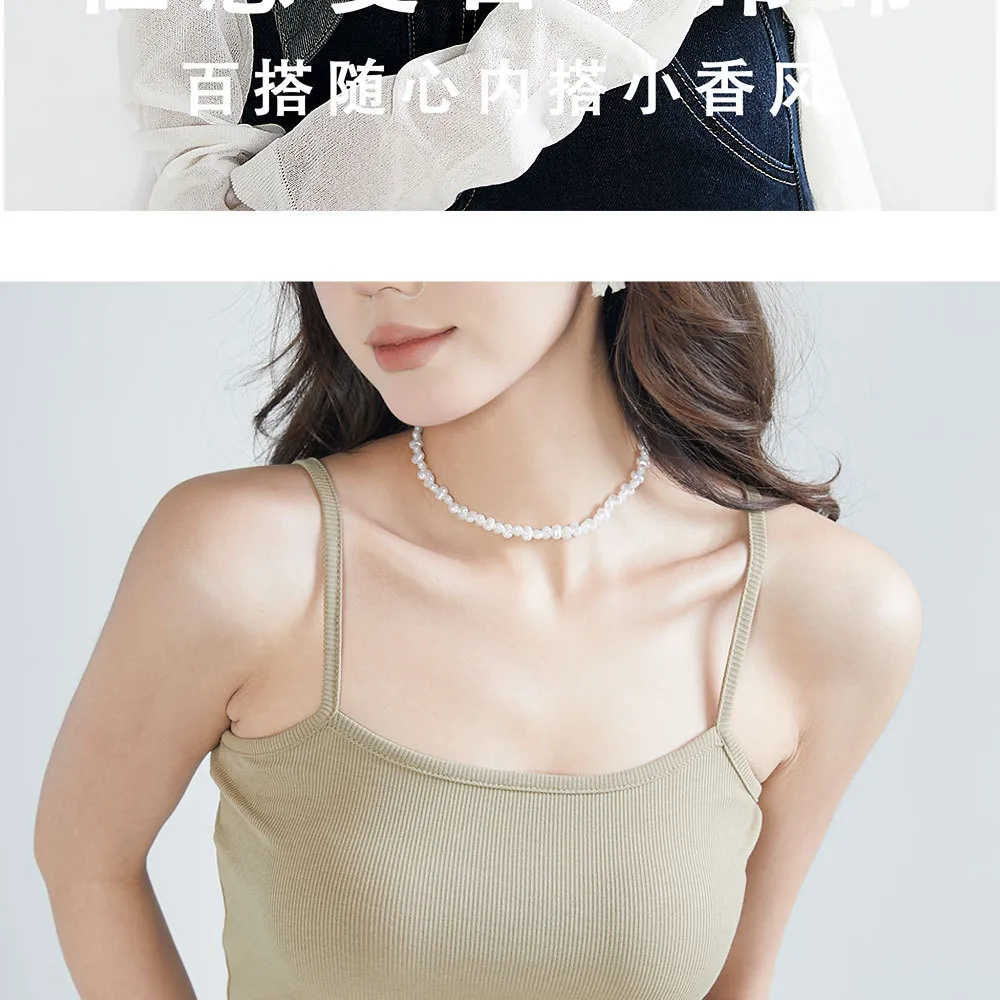 Summer Sexy Women's Tube Top Basic Hot Girl Breast-covering Thread Vest Small Strap Bottoming Women's Inner Wear display picture 3
