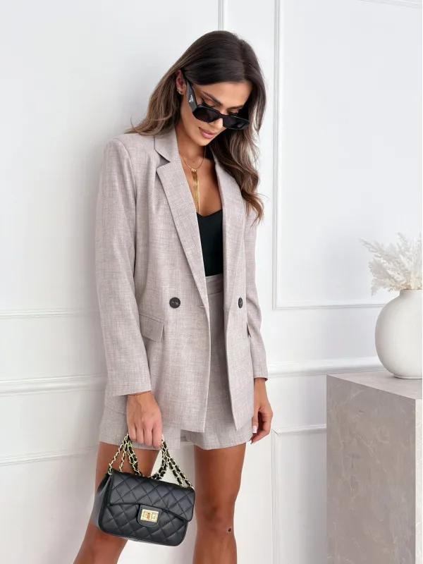 Independent Station Hot Casual Linen Suit Suit Shorts Suit display picture 3