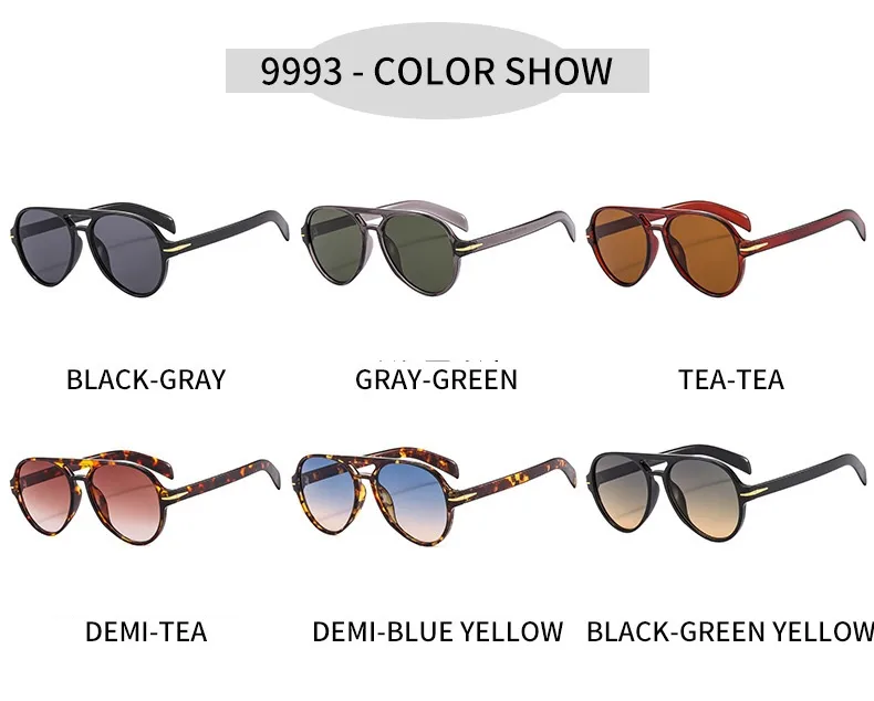 PC Double Beam Large Frame Retro Goggles Sunshade UV Protection Sunglasses Men's Aviator Sunglasses  Glasses display picture 6