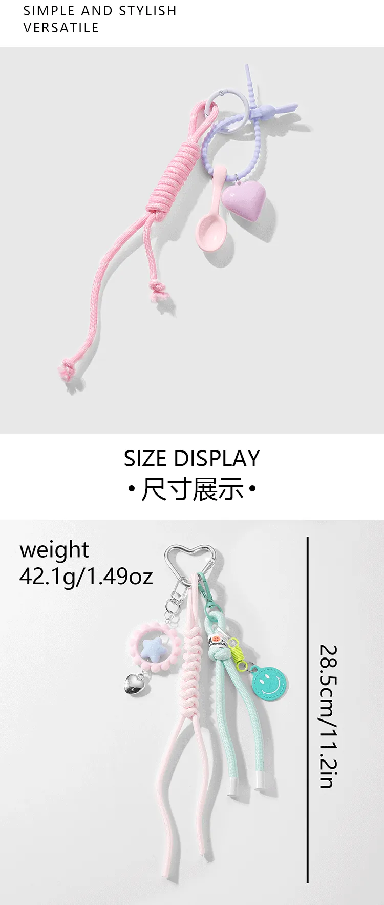 Spring New Ins New Sweet High-value Imitation Pearl Love Star Bow Climbing Rope DIY Key Chain display picture 3