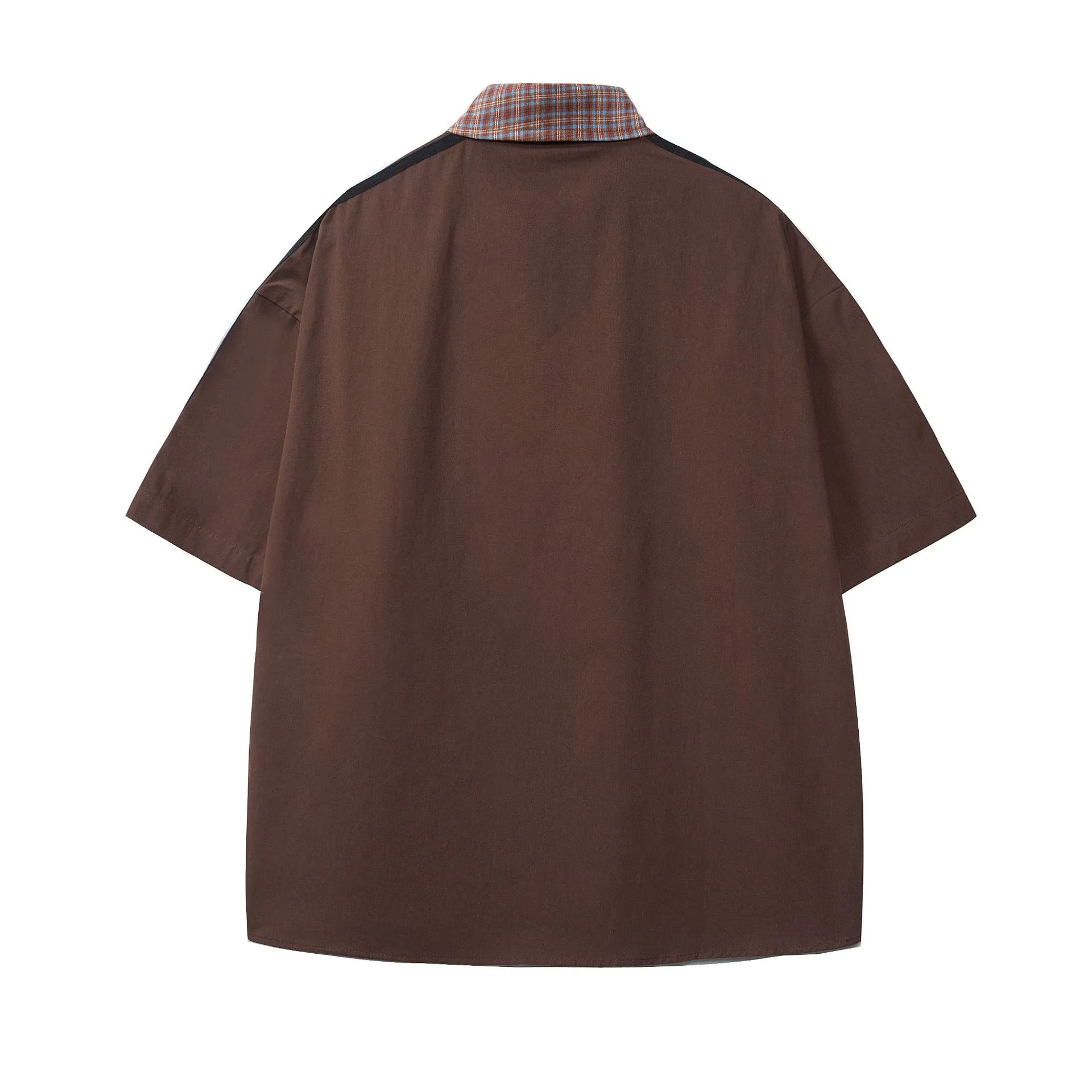 Jiayiku Men's  New American Antique Cleanfit Fashion Brand Embroidered Couple's Short-sleeved Shirt For Men And Women display picture 4