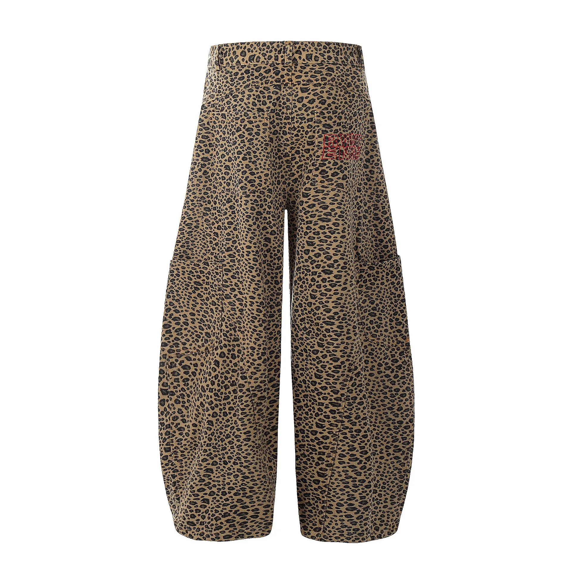 Jiayiku Fashion Brand  New  Vibe Leopard Print Personalized Machete Casual Pants Men And Women Ins Fashion Wide Leg Pants display picture 5
