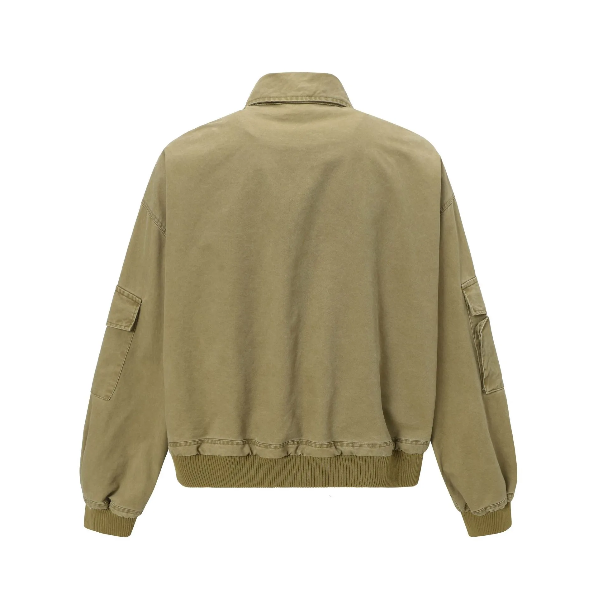 Jiayi Library Men's  Spring American Locomotive Wind Vintage Heavy Flying Jacket Water Washing Tooling Jacket display picture 4