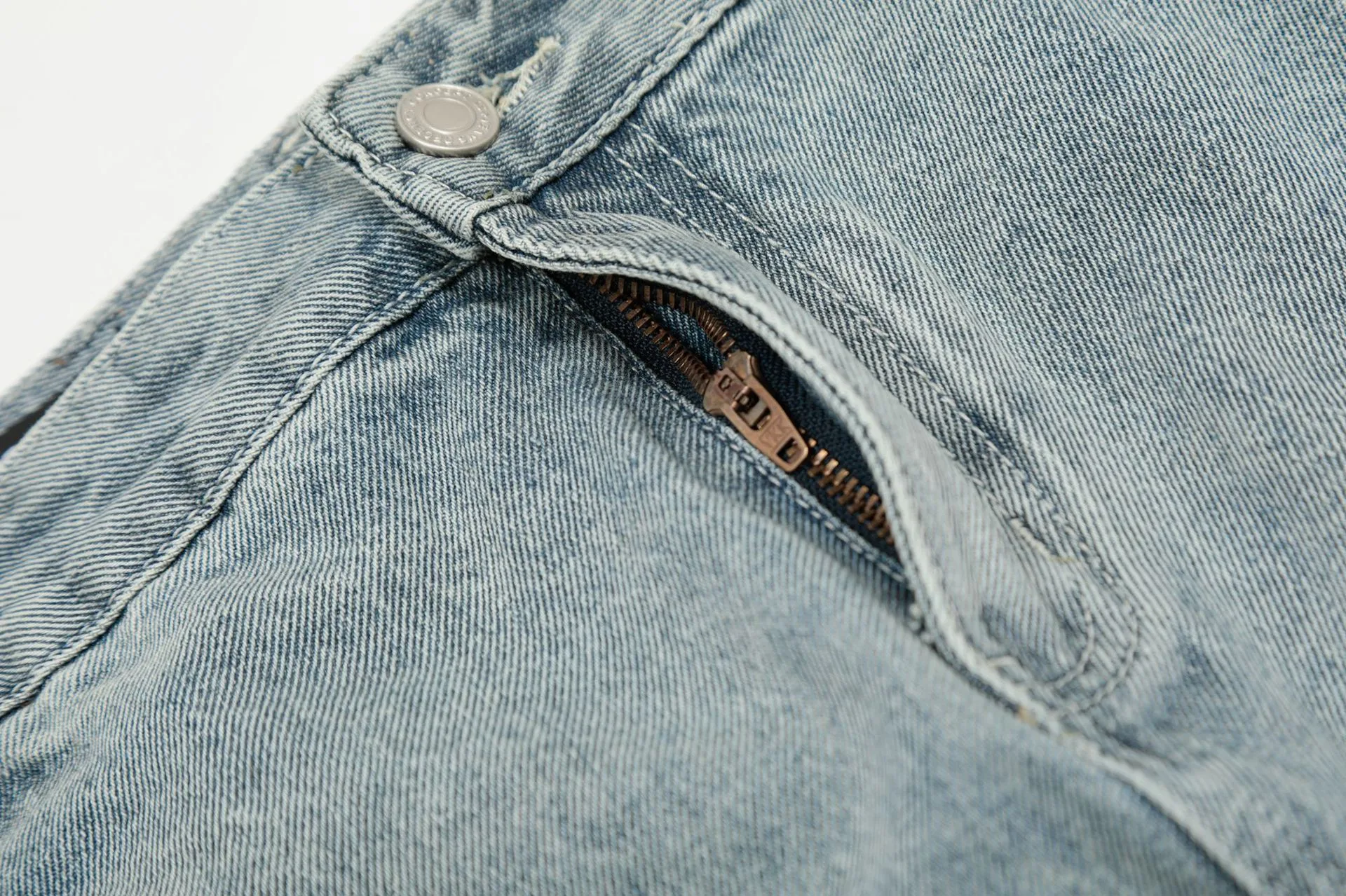 Jiayi Library Men's  New American High Street Curved Scimitar Washed Jeans Men's And Women's Vibe Wide Leg Pants display picture 7