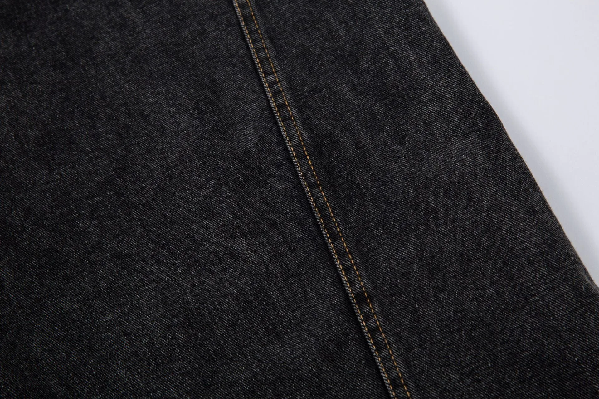 Spring  American Style Retro Shape Feeling Structure Split Washed Jeans Straight Cleanfit Pants display picture 13