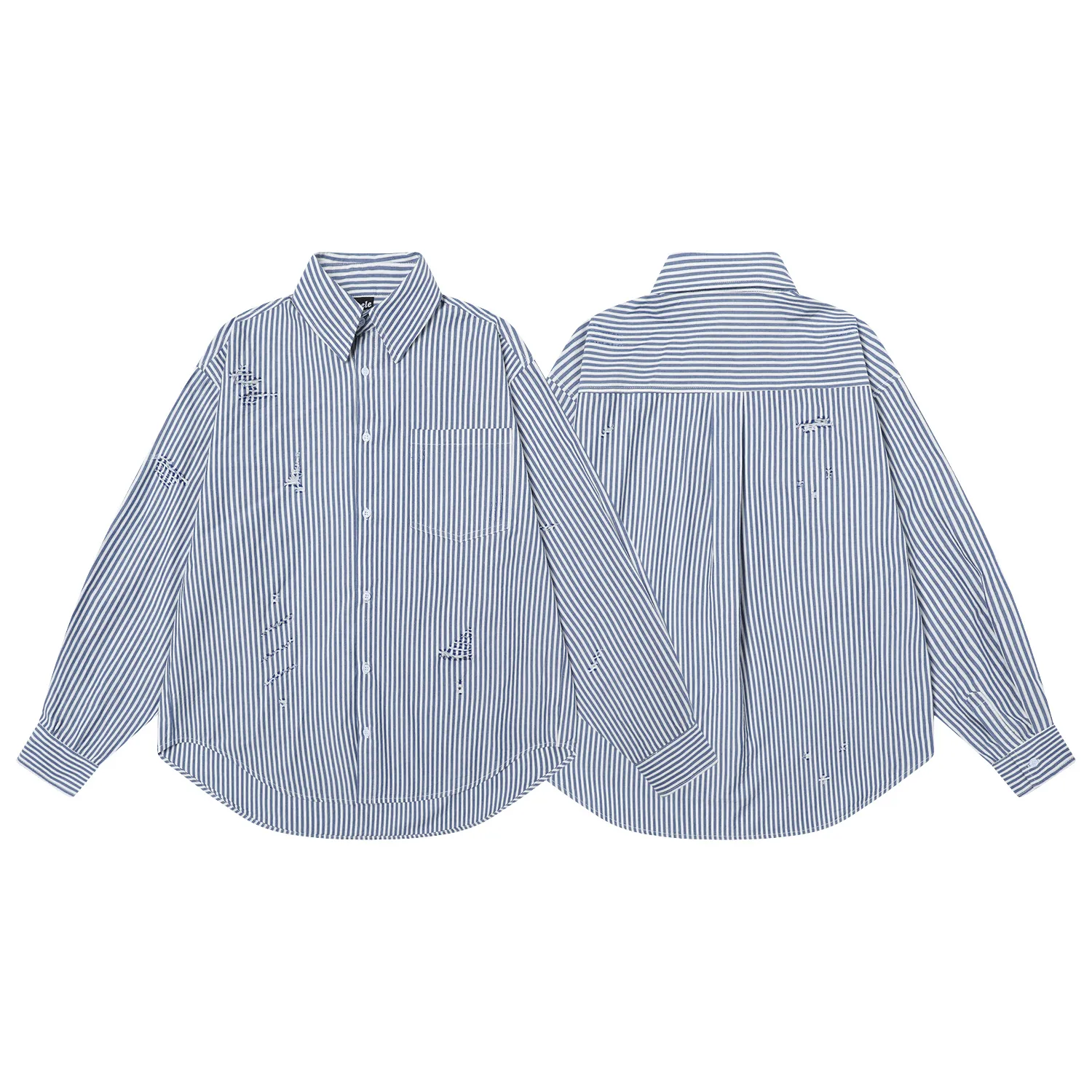 Jiayi Library Men's Wear  Spring New Cleanfit Long Sleeve Striped Long Sleeve Striped Shirt For Men And Women display picture 2