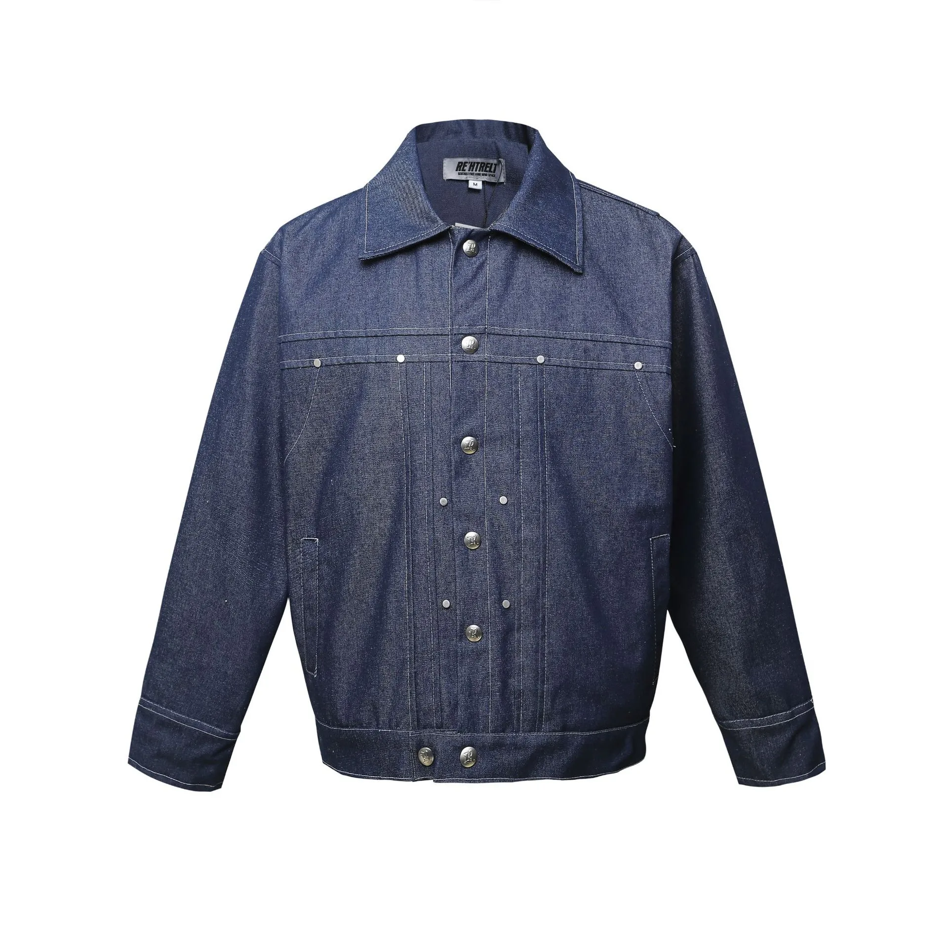 Jiayiku Tide Brand  Spring New American Retro Pleated Wash Denim Jacket Loose Boxy Jacket For Men display picture 3