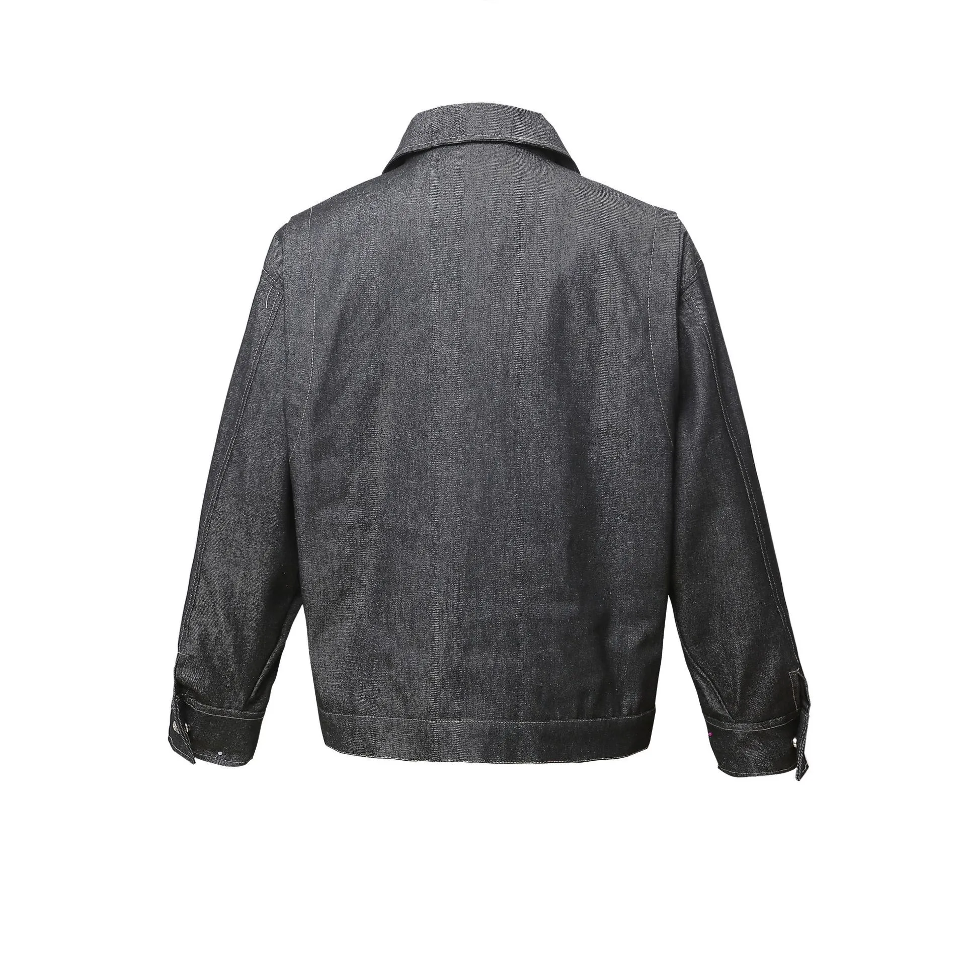 Jiayiku Tide Brand  Spring New American Retro Pleated Wash Denim Jacket Loose Boxy Jacket For Men display picture 6