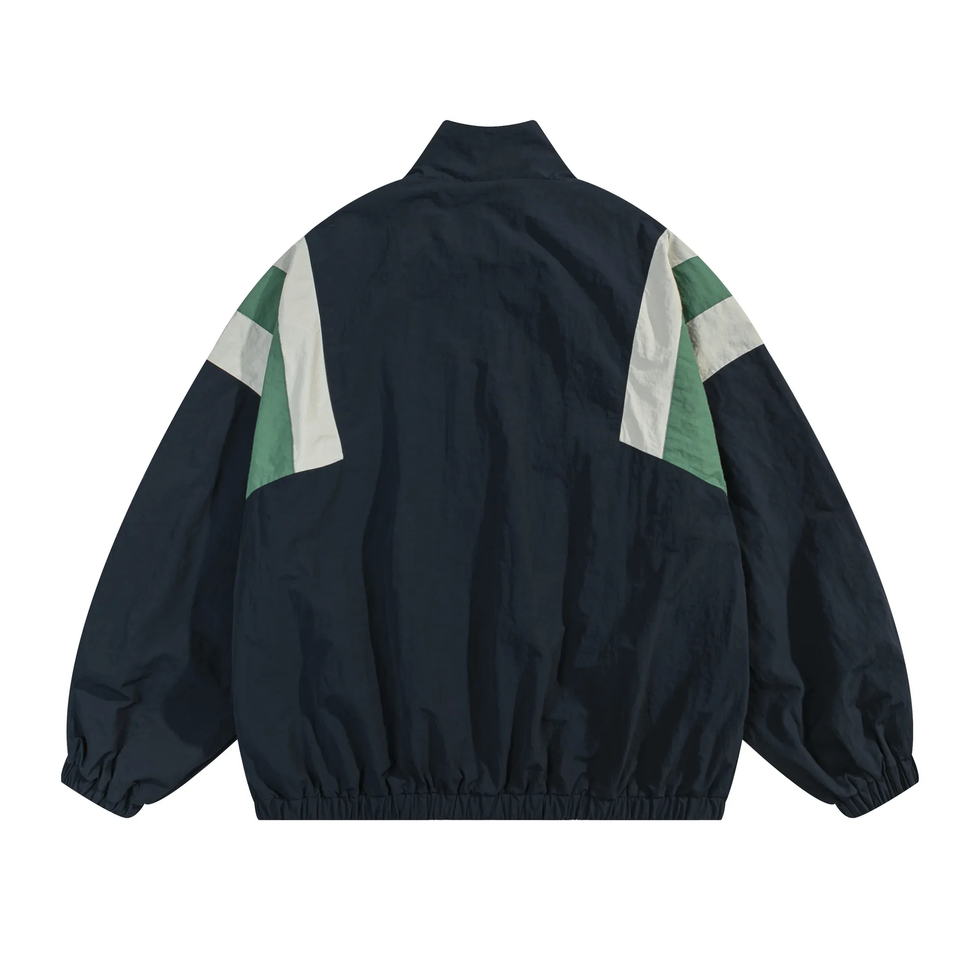 Jiayiku Fashion Brand  Spring American Retro Deconstruction Contrast Color School Uniform Jacket Loose Rustic Jacket Coat Couple display picture 4