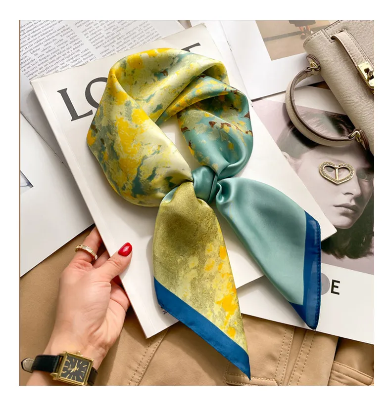 70 Silk Scarf Neck Small Square Scarf New Wave Dot Silk Scarf Small Scarf High-grade Small Scarf For Women display picture 5
