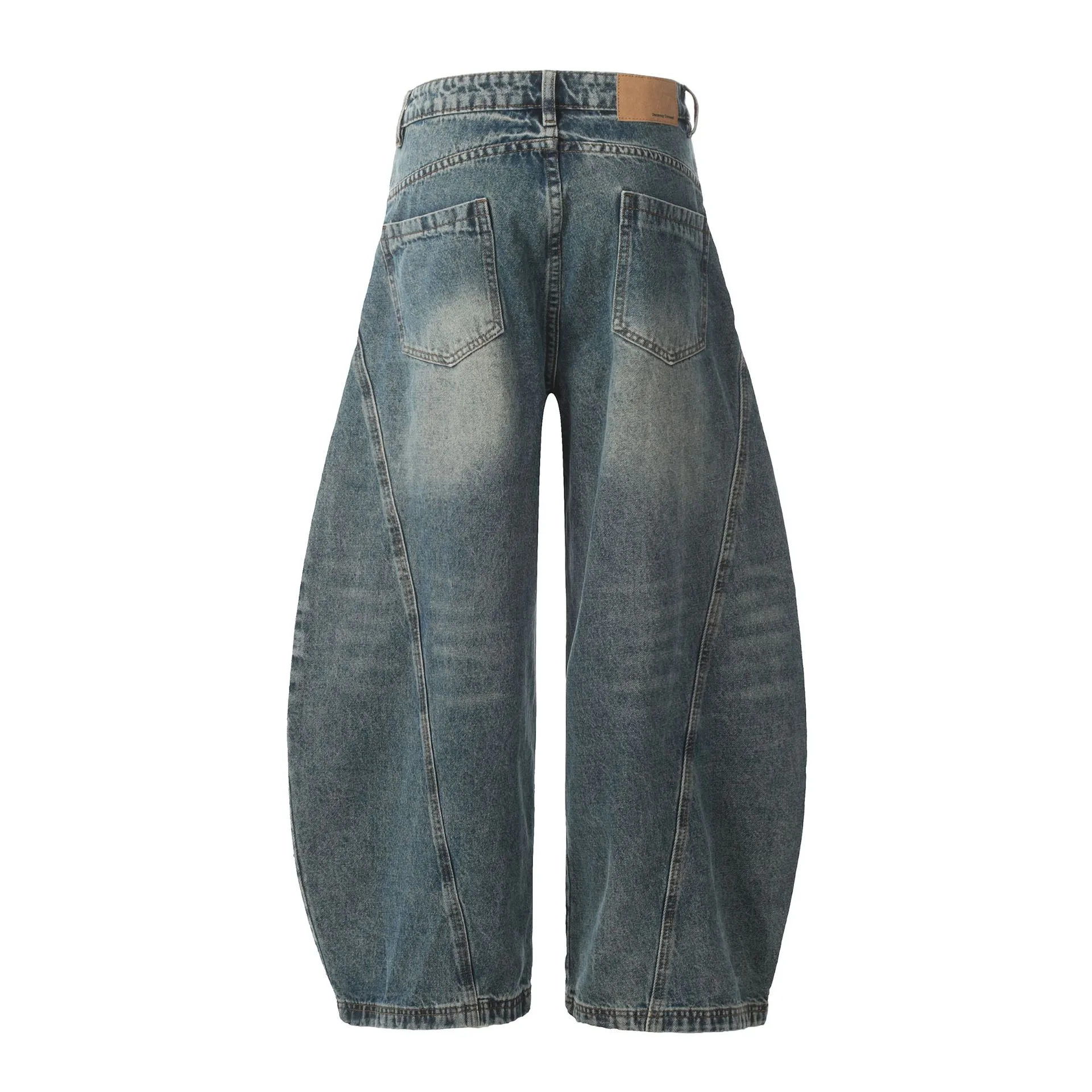 Jiayiku Tide Brand  Spring American Retro Washed Machete Jeans Straight Cleanfit Pants display picture 4