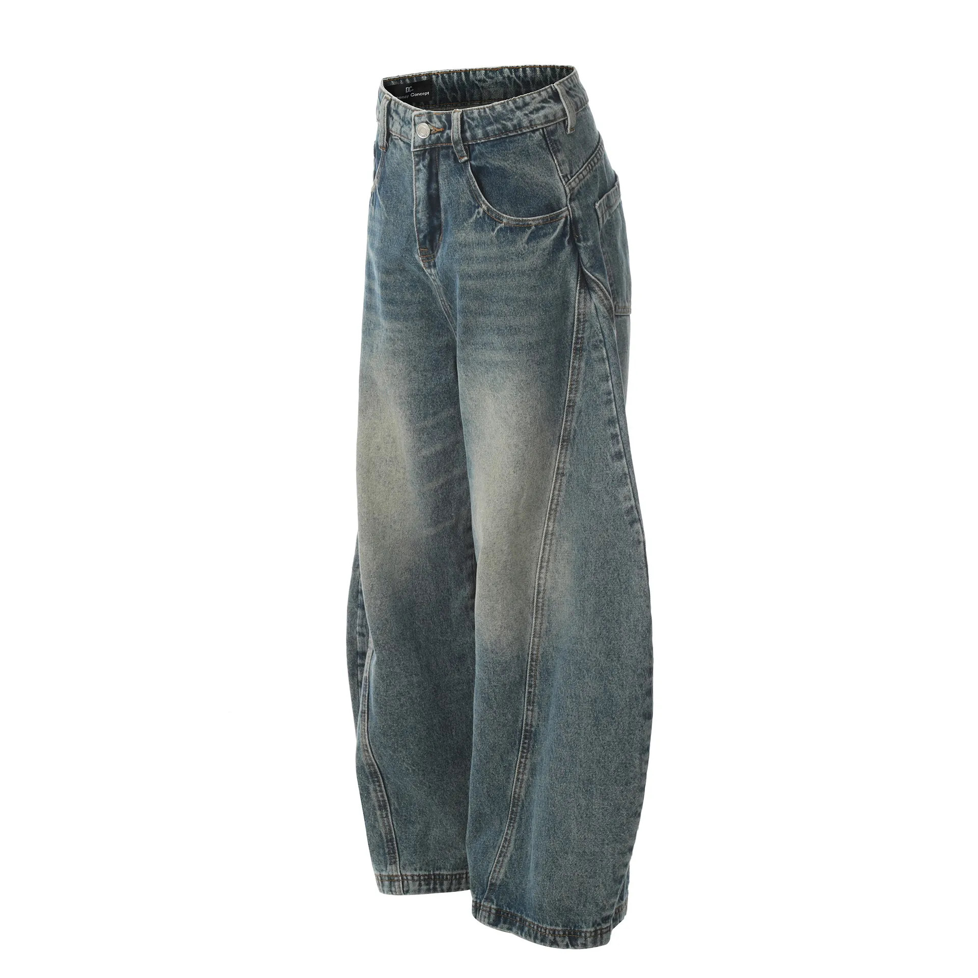 Jiayiku Tide Brand  Spring American Retro Washed Machete Jeans Straight Cleanfit Pants display picture 5