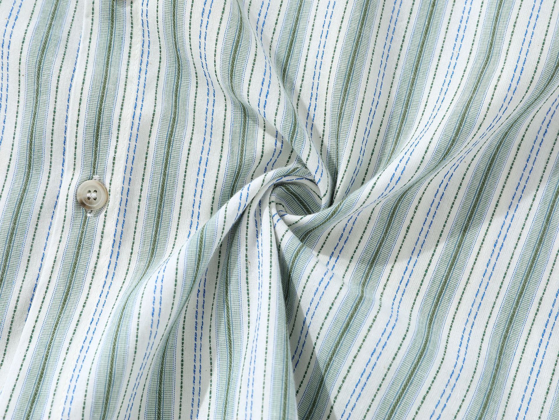 Jiayiku Men's  Summer New American College Cleanfit Striped Shirt Antique Embroidered Shirt display picture 18