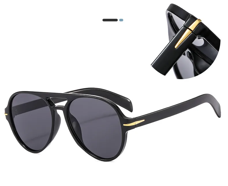 PC Double Beam Large Frame Retro Goggles Sunshade UV Protection Sunglasses Men's Aviator Sunglasses  Glasses display picture 3