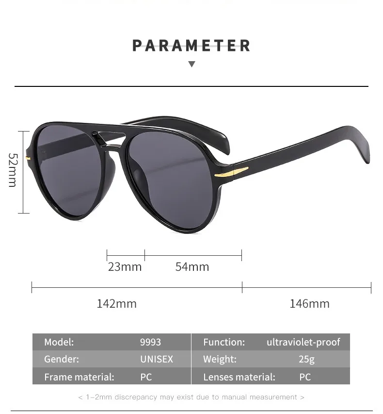 PC Double Beam Large Frame Retro Goggles Sunshade UV Protection Sunglasses Men's Aviator Sunglasses  Glasses display picture 5
