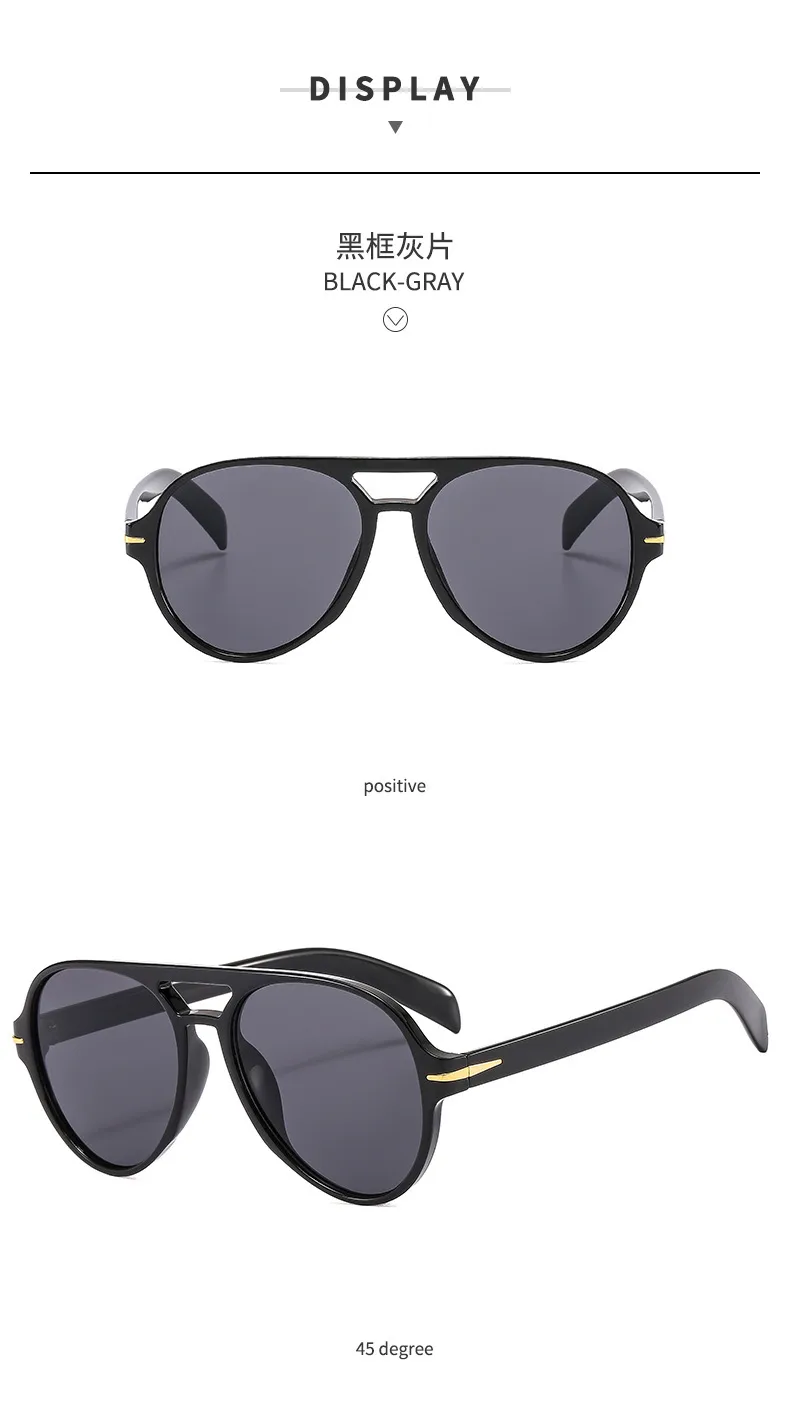 PC Double Beam Large Frame Retro Goggles Sunshade UV Protection Sunglasses Men's Aviator Sunglasses  Glasses display picture 8