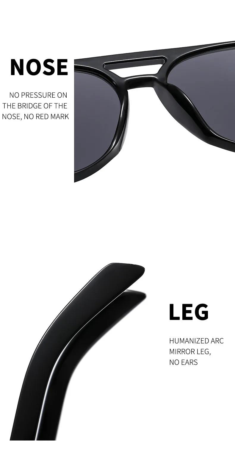 PC Double Beam Large Frame Retro Goggles Sunshade UV Protection Sunglasses Men's Aviator Sunglasses  Glasses display picture 15