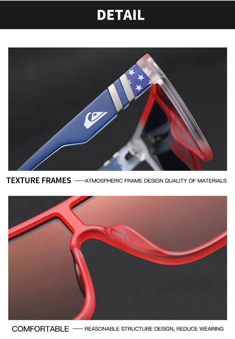 Real Film Conjoined Glasses Outdoor Sports Beach Driver Fishing Sunglasses Men's And Women's UV Protection Sunglasses display picture 4