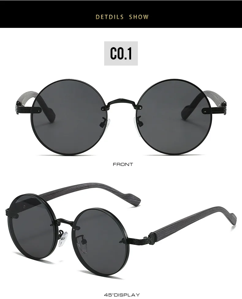 New  Style Metal Round Fashion Sunglasses Casual All-match Outdoor UV Protection Men's Sunglasses display picture 3