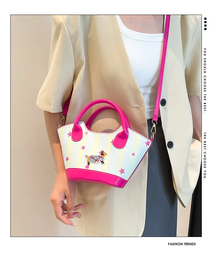 Niche Design Fashion Bag Internet Celebrant Bucket Handbag New Cute Dopamine Color Vegetable Basket Bag Crossbody Bag display picture 1