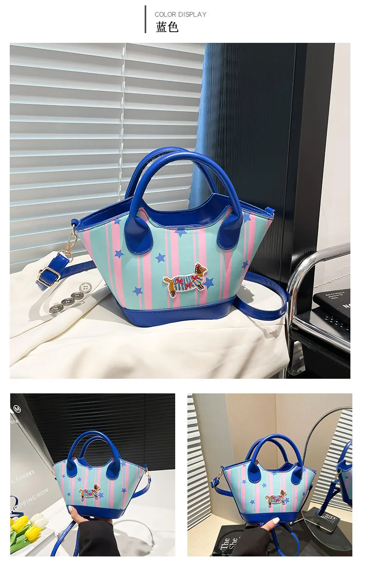 Niche Design Fashion Bag Internet Celebrant Bucket Handbag New Cute Dopamine Color Vegetable Basket Bag Crossbody Bag display picture 4