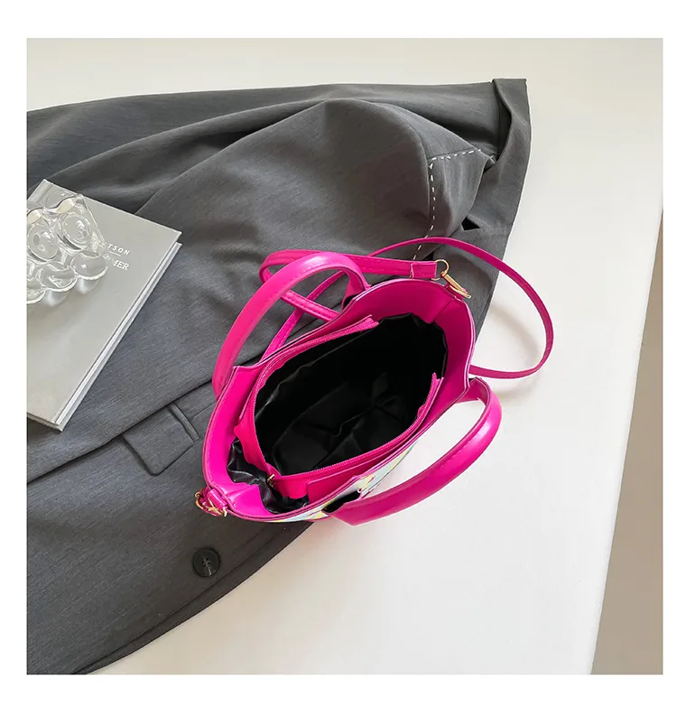 Niche Design Fashion Bag Internet Celebrant Bucket Handbag New Cute Dopamine Color Vegetable Basket Bag Crossbody Bag display picture 11