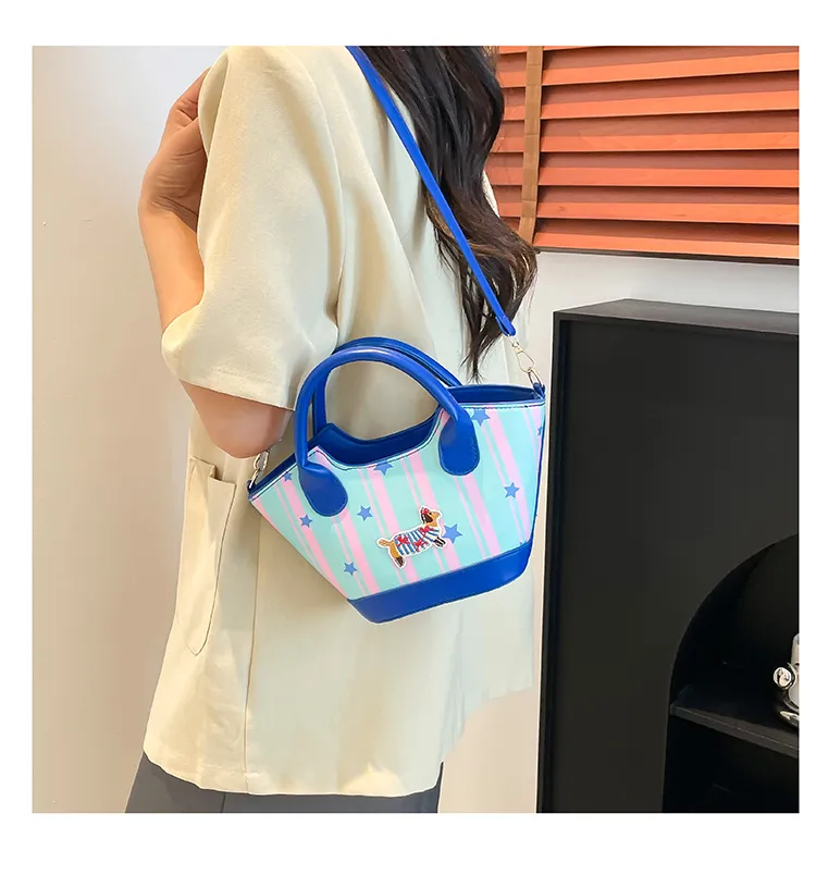 Niche Design Fashion Bag Internet Celebrant Bucket Handbag New Cute Dopamine Color Vegetable Basket Bag Crossbody Bag display picture 27