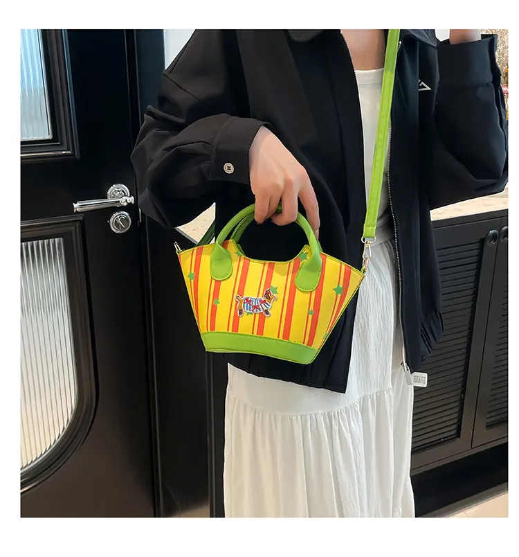 Niche Design Fashion Bag Internet Celebrant Bucket Handbag New Cute Dopamine Color Vegetable Basket Bag Crossbody Bag display picture 32