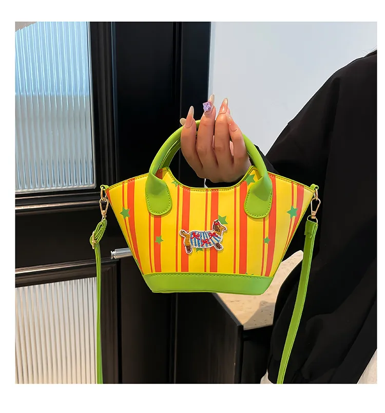 Niche Design Fashion Bag Internet Celebrant Bucket Handbag New Cute Dopamine Color Vegetable Basket Bag Crossbody Bag display picture 34