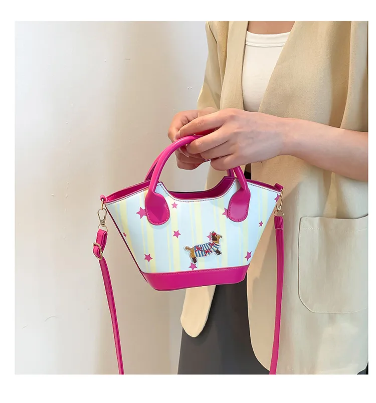 Niche Design Fashion Bag Internet Celebrant Bucket Handbag New Cute Dopamine Color Vegetable Basket Bag Crossbody Bag display picture 40