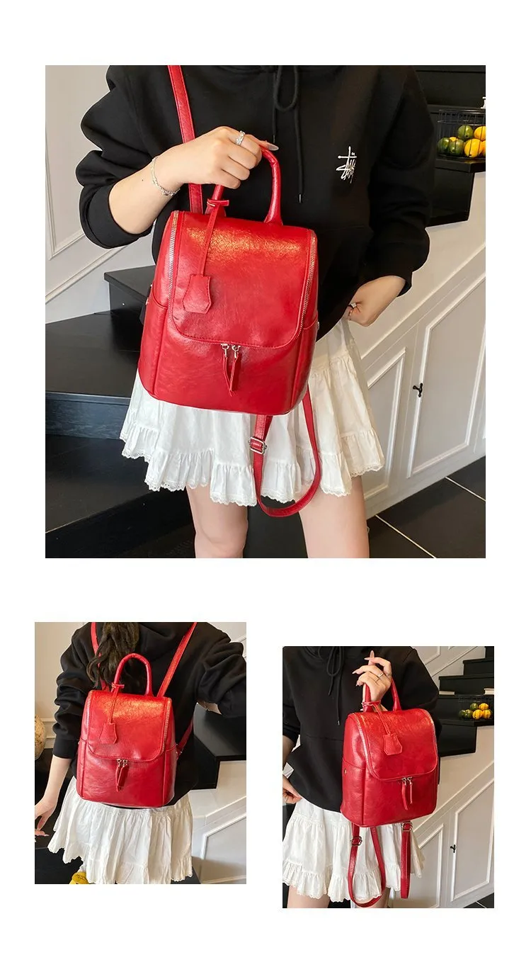 Solid Color Casual Holiday Women's Backpack display picture 7